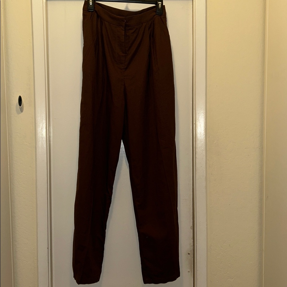 Brown High-Waisted Pants